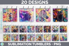 Rainbow Safari Tumbler PNG Glitter Sublimation Design Bundle Product Image 1