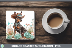 Western Cowboy Dogs -08 Doberman Pinscher Square Coaster Sub Product Image 1