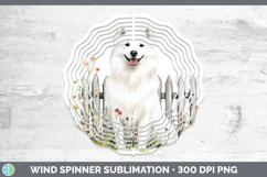Fence Dogs 04 Samoyed Wind Spinner Sublimation Spinner Desig Product Image 1