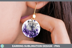 Wild Cats Purple Drips Cheetah Round Earrings Sublimation Product Image 1