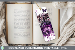 Wild Cats Purple Drips Jaguar Bookmark Sublimation Printable Product Image 1