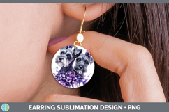 Dogs 04 Purple Drips Standard Schnauzer Round Earrings Subli Product Image 1