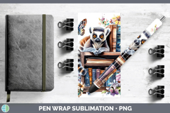 BS05 Bookshelf Lemur Pen Wrap Sublimation Pen Designs Product Image 1