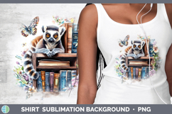 BS05 Bookshelf Lemur Shirt Sublimation Background Designs Product Image 1