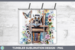 BS05 Bookshelf Lemur Tumbler Sublimation 20 oz Skinny Tumble Product Image 1