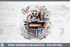 BS05 Bookshelf Lemur Wind Spinner Sublimation Spinner Design Product Image 1