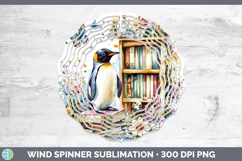 BS05 Bookshelf Penguin Wind Spinner Sublimation Spinner Desi Product Image 1