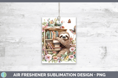 BS05 Bookshelf Sloth Air Freshener Sublimation Car Freshener Product Image 1