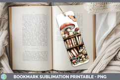 BS05 Bookshelf Mushroom Bookmark Sublimation Printable Desig Product Image 1