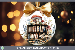 BS05 Bookshelf Mushroom Ornament Sublimation Bauble Designs Product Image 1