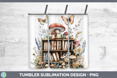 BS05 Bookshelf Mushroom Tumbler Sublimation 20 oz Skinny Tum Product Image 1