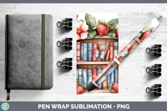 BS05 Bookshelf Strawberry Pen Wrap Sublimation Pen Designs Product Image 1