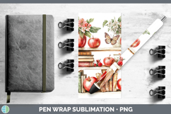 BS05 Bookshelf Apple Pen Wrap Sublimation Pen Designs Product Image 1
