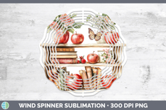 BS05 Bookshelf Apple Wind Spinner Sublimation Spinner Design Product Image 1
