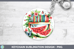 BS05 Bookshelf Watermelon Keychain Sublimation Keyring Desig Product Image 1