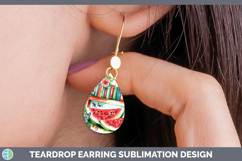 BS05 Bookshelf Watermelon Teardrop Earrings Sublimation Earr Product Image 1