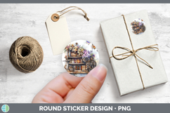 BS08 Bookshelf Steampunk Stickers | Round Labels Designs Product Image 1