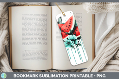 BS05 Teal Drips Watermelon Bookmark Sublimation Printable De Product Image 1