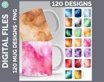 Watercolor Mug Wrap PNG Sublimation Designs Mega Bundle Product Image 25