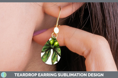Fruit Bows Lime Teardrop Earrings Sublimation Earrings Desig Product Image 1