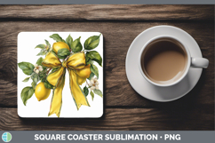Fruit Bows Lemon Square Coaster Sublimation Coaster Designs Product Image 1