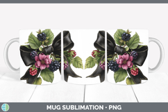 Fruit Bows Blackberries Mug Wrap Sublimation Coffee Cup Desi Product Image 1