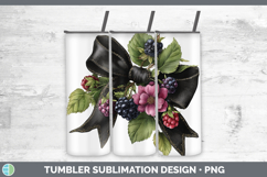 Fruit Bows Blackberries Tumbler Sublimation 20 oz Skinny Tum Product Image 1