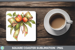 Fruit Bows Peach Square Coaster Sublimation Coaster Designs Product Image 1