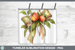 Fruit Bows Peach Tumbler Sublimation 20 oz Skinny Tumbler De Product Image 1