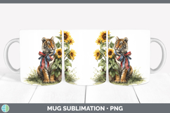Animals Sunflower Patriotic Tiger Mug Wrap Sublimation Coffe Product Image 1