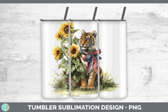 Animals Sunflower Patriotic Tiger Tumbler Sublimation 20 oz Product Image 1