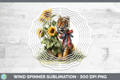 Animals Sunflower Patriotic Tiger Wind Spinner Sublimation S Product Image 1