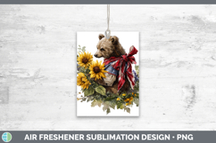 Animals Sunflower Patriotic Bear Air Freshener Sublimation C Product Image 1