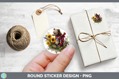 Animals Sunflower Patriotic Bear Stickers | Round Labels Des Product Image 1