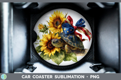 Animals Sunflower Patriotic Sea Turtle Car Coaster Sublimati Product Image 1