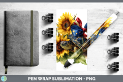 Animals Sunflower Patriotic Sea Turtle Pen Wrap Sublimation Product Image 1