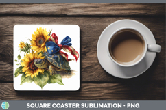 Animals Sunflower Patriotic Sea Turtle Square Coaster Sublim Product Image 1