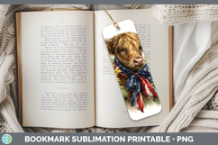 Animals Sunflower Patriotic Highland Cow Bookmark Sublimatio Product Image 1