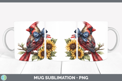 Animals Sunflower Patriotic Cardinal Mug Wrap Sublimation Co Product Image 1