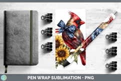 Animals Sunflower Patriotic Cardinal Pen Wrap Sublimation Pe Product Image 1