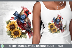 Animals Sunflower Patriotic Cardinal Shirt Sublimation Backg Product Image 1