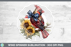 Animals Sunflower Patriotic Cardinal Wind Spinner Sublimatio Product Image 1