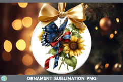 Animals Sunflower Patriotic Butterfly Ornament Sublimation B Product Image 1