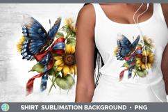 Animals Sunflower Patriotic Butterfly Shirt Sublimation Back Product Image 1