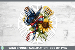 Animals Sunflower Patriotic Butterfly Wind Spinner Sublimati Product Image 1