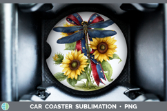 Animals Sunflower Patriotic Dragonfly Car Coaster Sublimatio Product Image 1