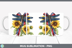 Animals Sunflower Patriotic Dragonfly Mug Wrap Sublimation C Product Image 1