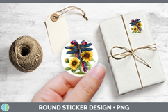 Animals Sunflower Patriotic Dragonfly Stickers | Round Label Product Image 1
