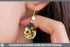 Animals Sunflower Patriotic Dragonfly Teardrop Earrings Subl Product Image 1