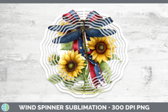 Animals Sunflower Patriotic Dragonfly Wind Spinner Sublimati Product Image 1
